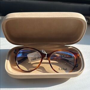 Chloe Brown Tortoiseshell Glasses with Clear Lenses